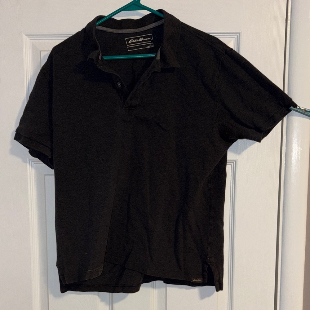 Eddie Bauer Black Men's Short-Sleeve Polo